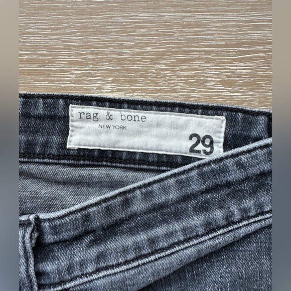 Rag & Bone Dre Low-Rise Slim Boyfriend Jeans, Size 29, Washed-Out Black - Picture 7 of 10